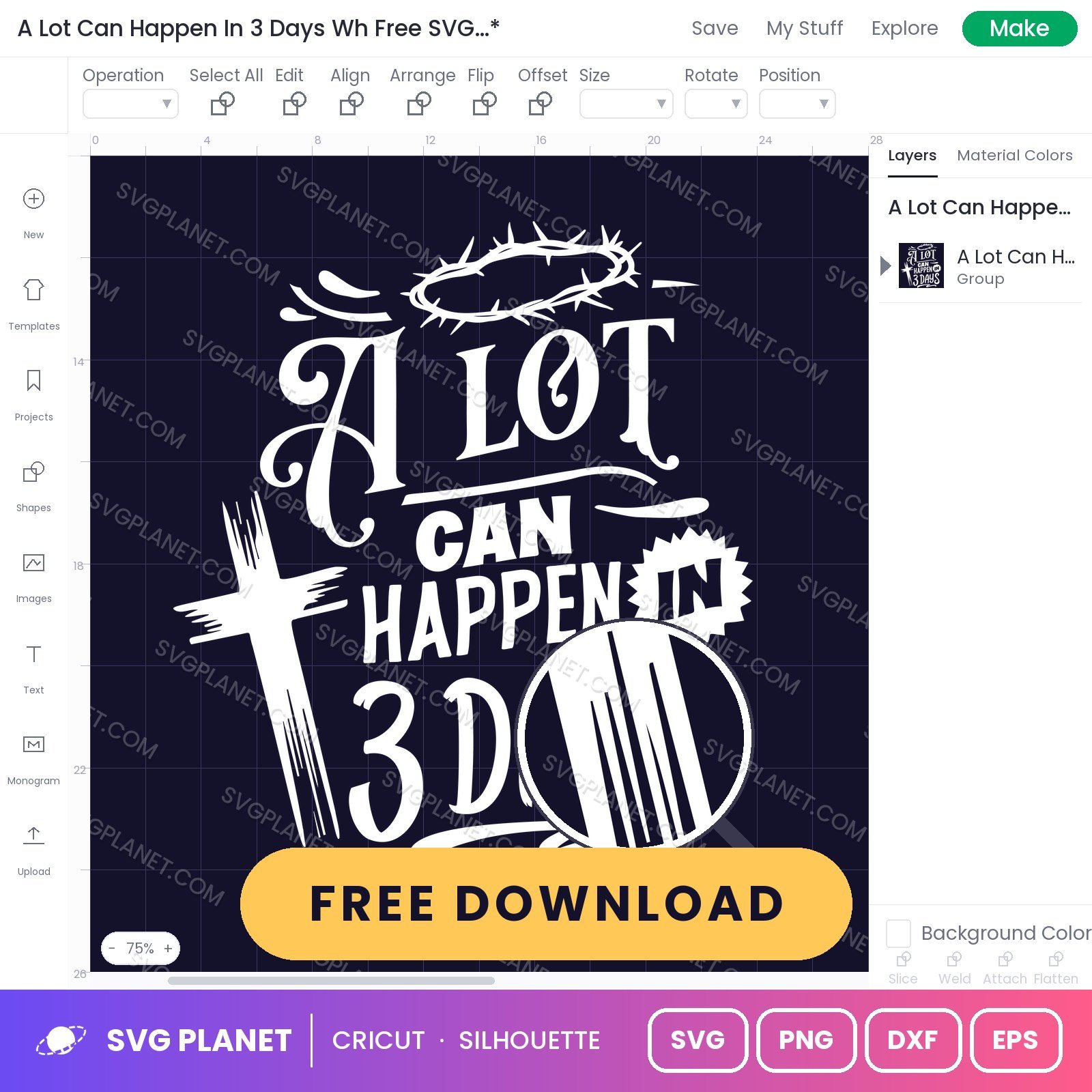 A Lot Can Happen In 3 Days Wh Free SVG PNG DXF - Image 2