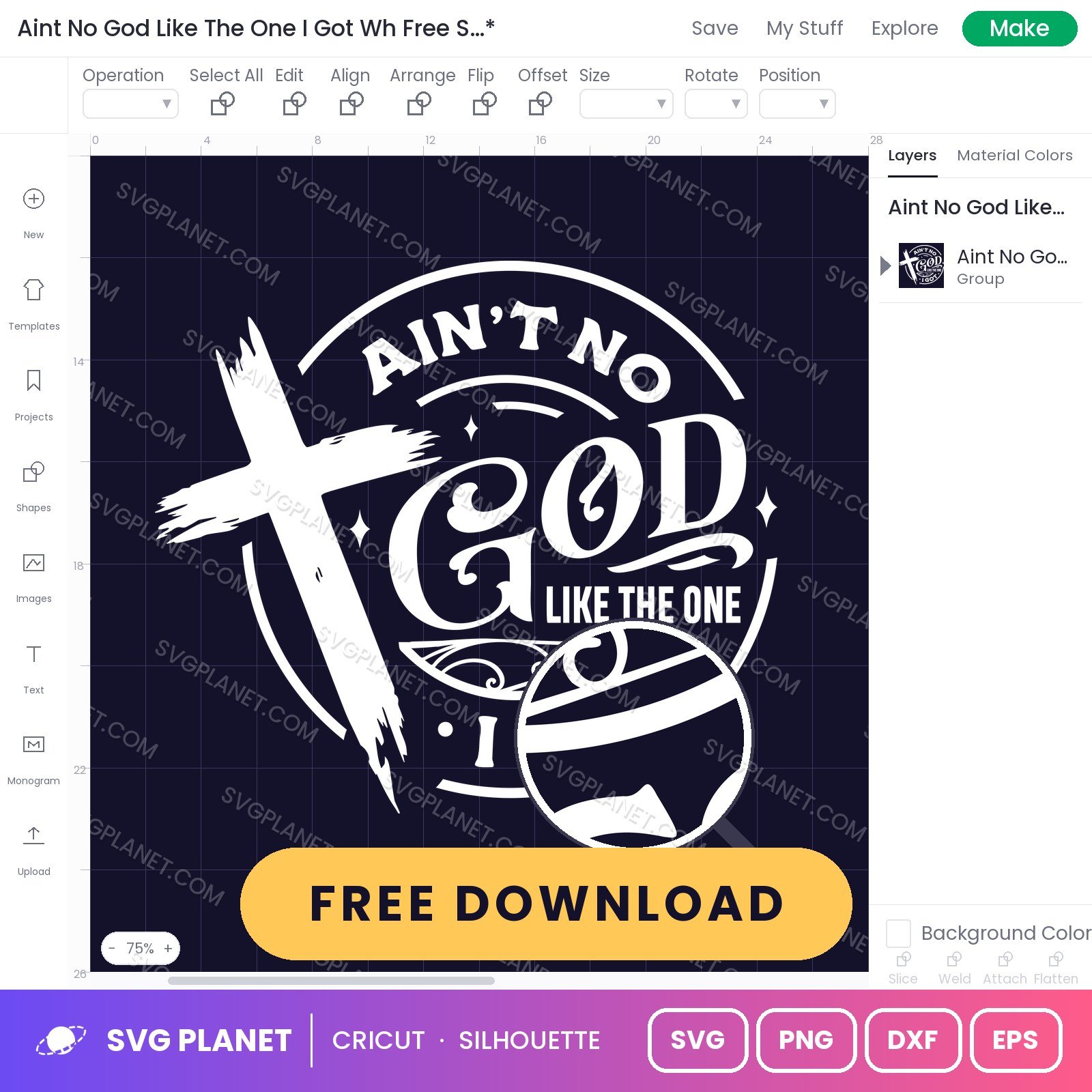 Aint No God Like The One I Got Wh Free SVG PNG DXF - Image 2