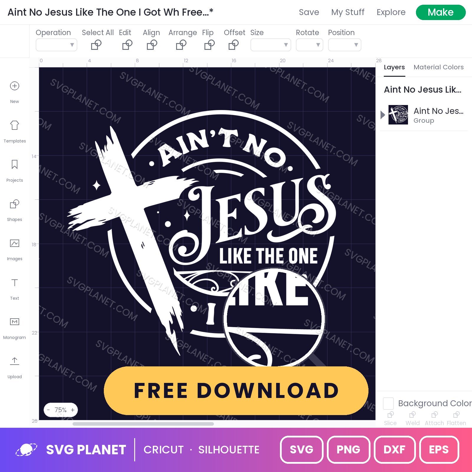 Aint No Jesus Like The One I Got Wh Free SVG PNG DXF - Image 2