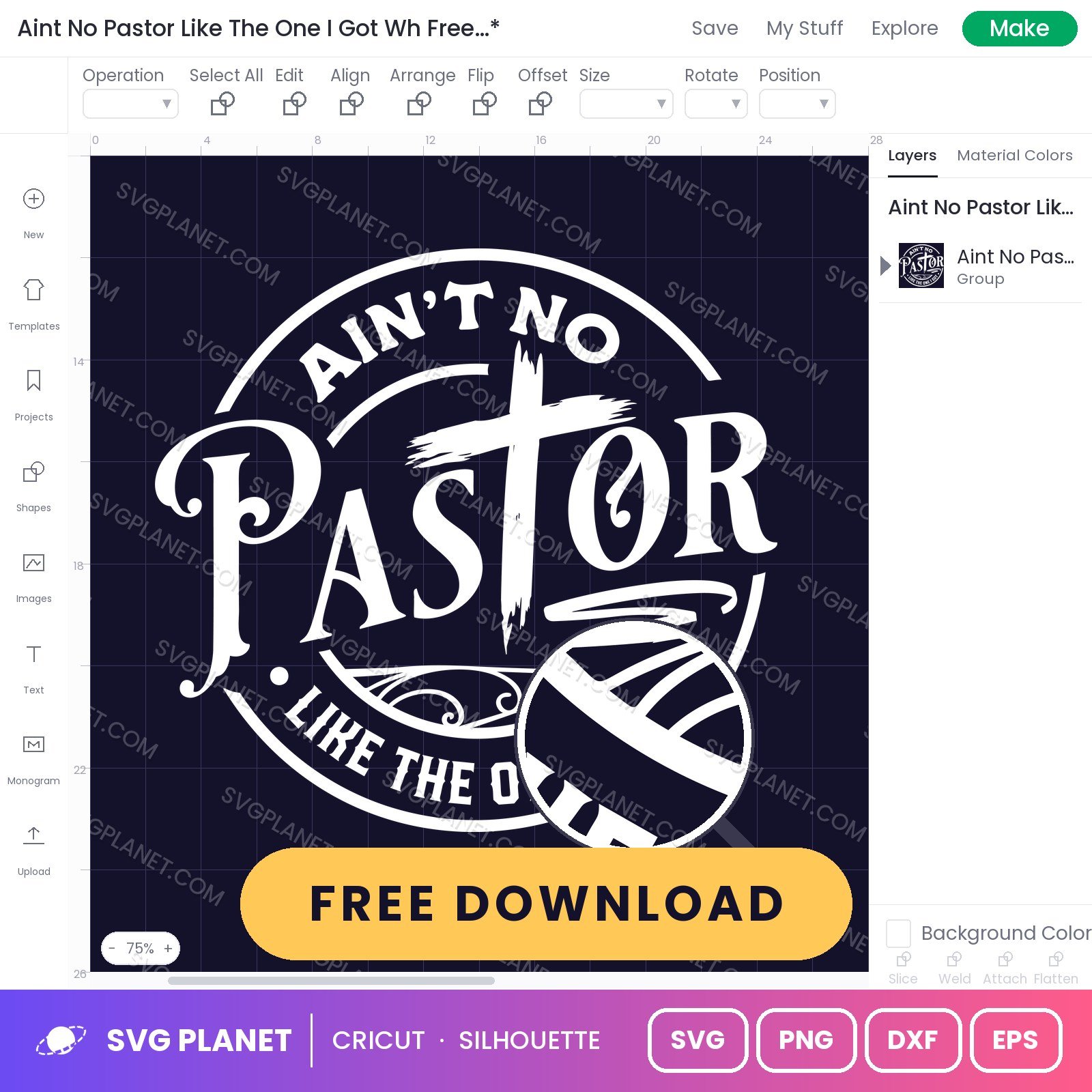 Aint No Pastor Like The One I Got Wh Free SVG PNG DXF - Image 2
