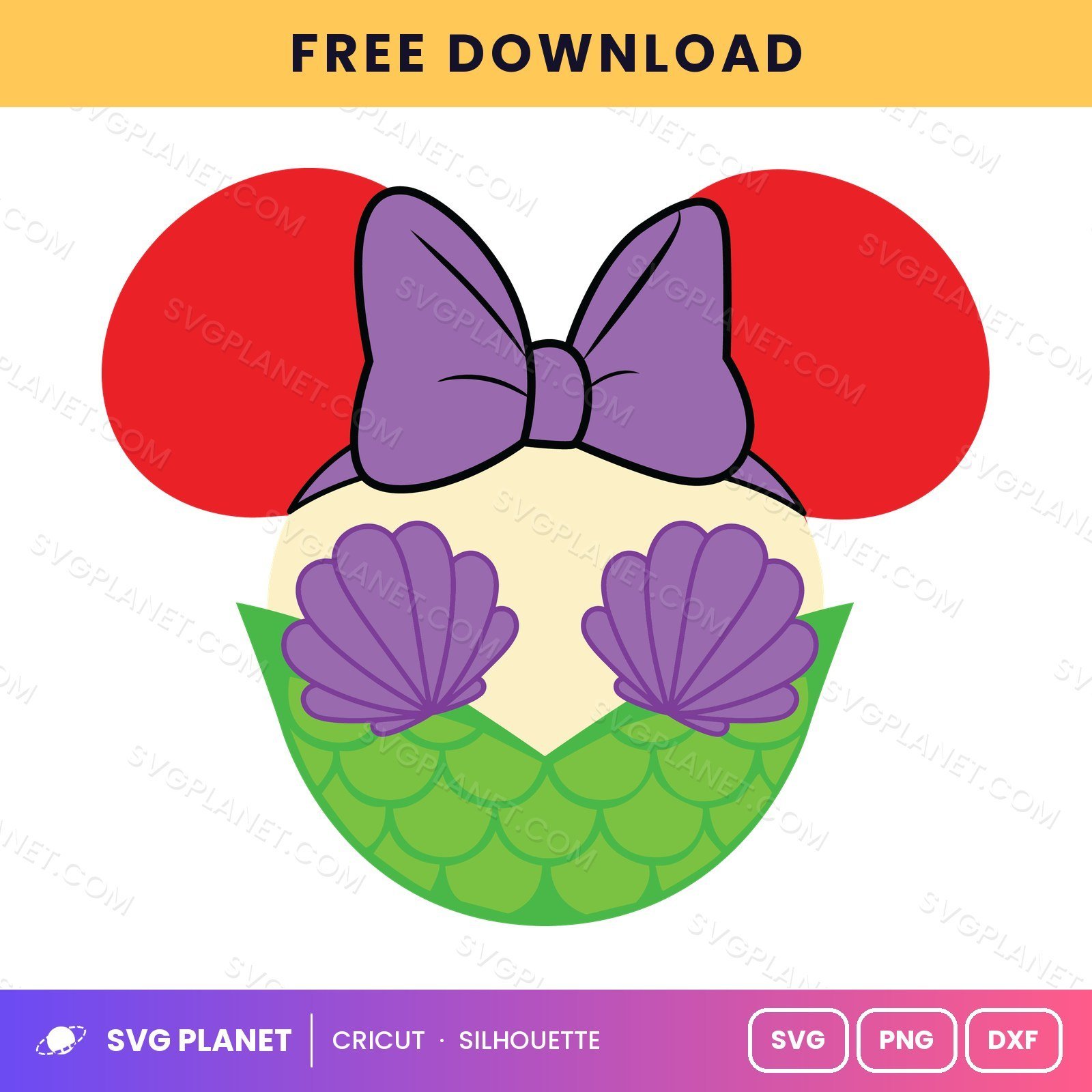 Ariel Minnie Free SVG PNG DXF - Image 2