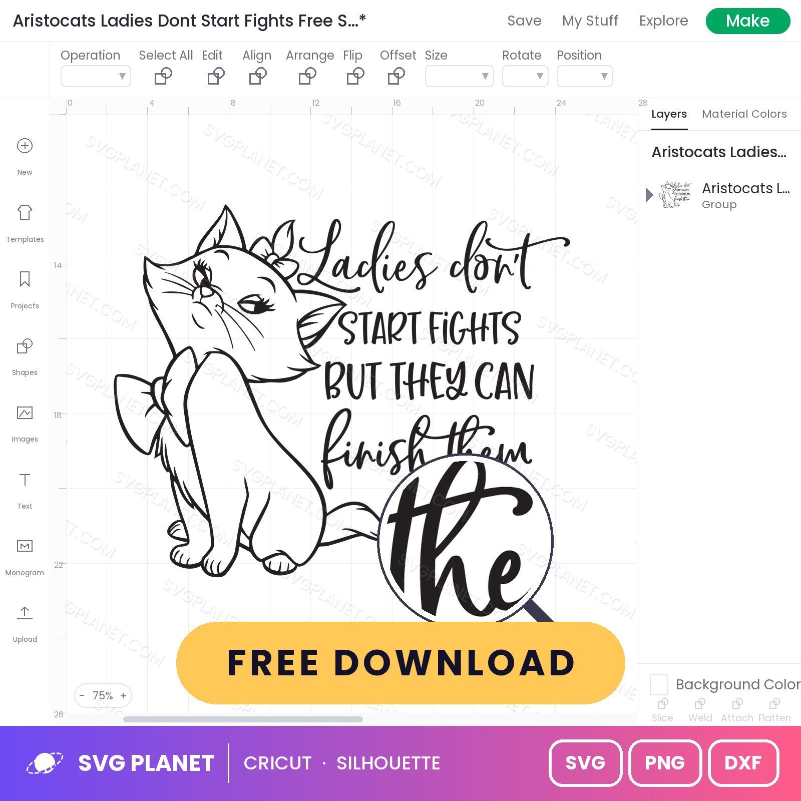 Aristocats Ladies Dont Start Fights Free SVG PNG DXF - Image 3
