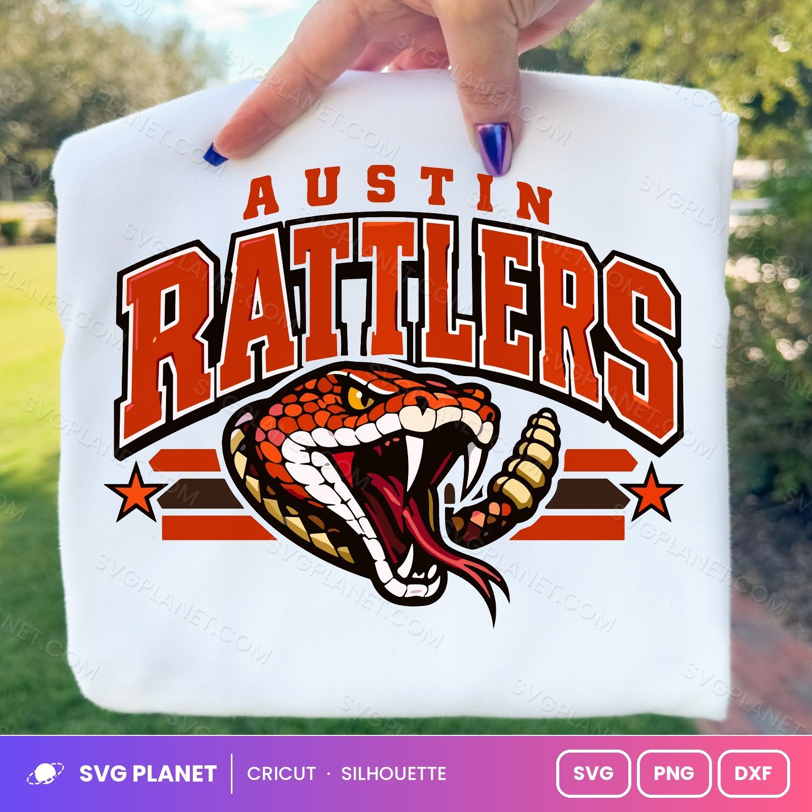 Austin Rattlers Snake Mascot Football Team Logo Free SVG PNG DXF - Image 3
