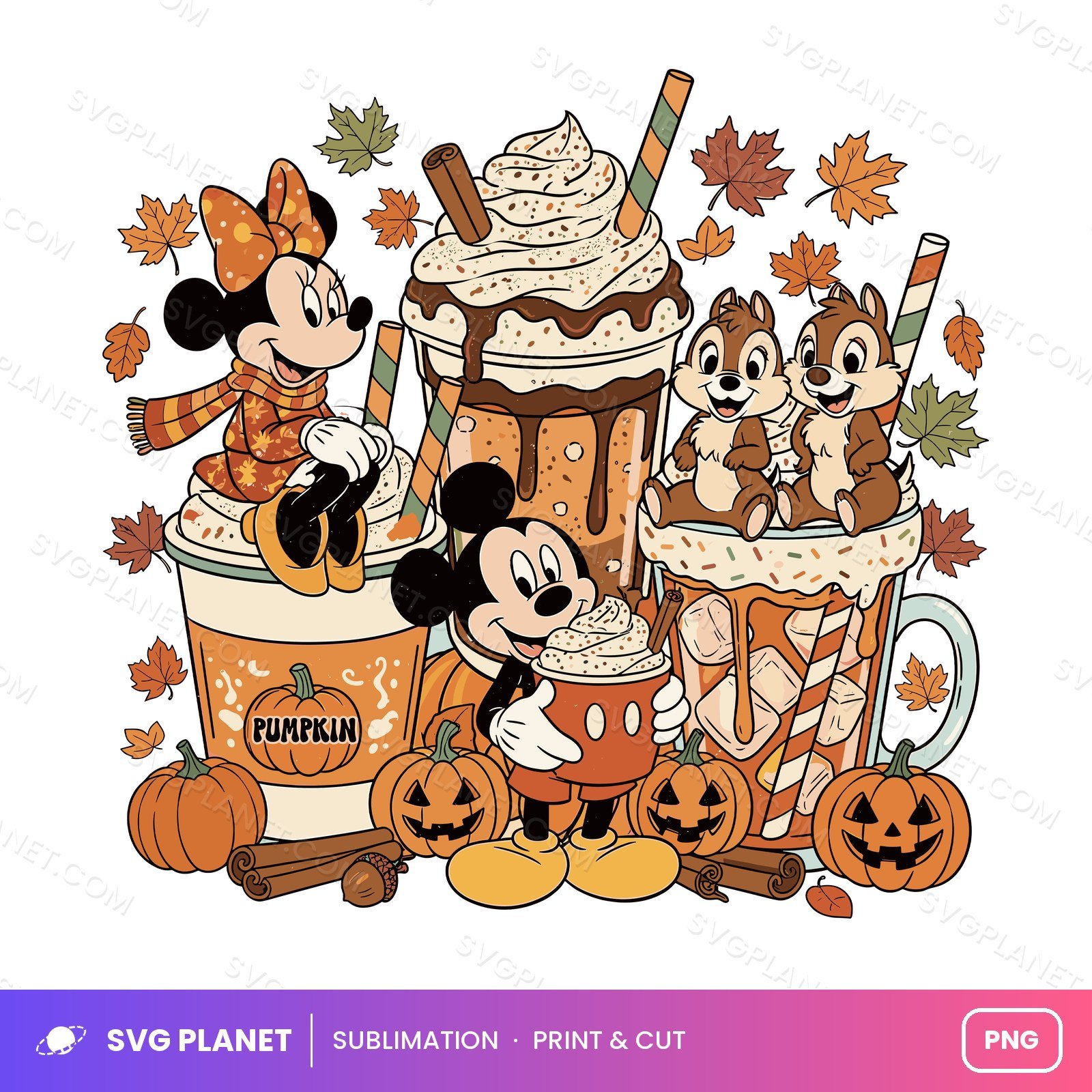 Autumn Mouse Pumpkin – Fall Vibes Clipart PNG