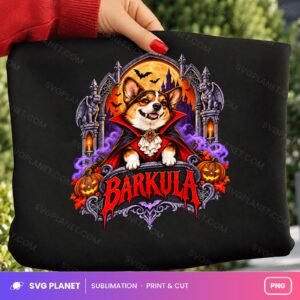 Barkula Vampire Corgi Gothic Arch PNG