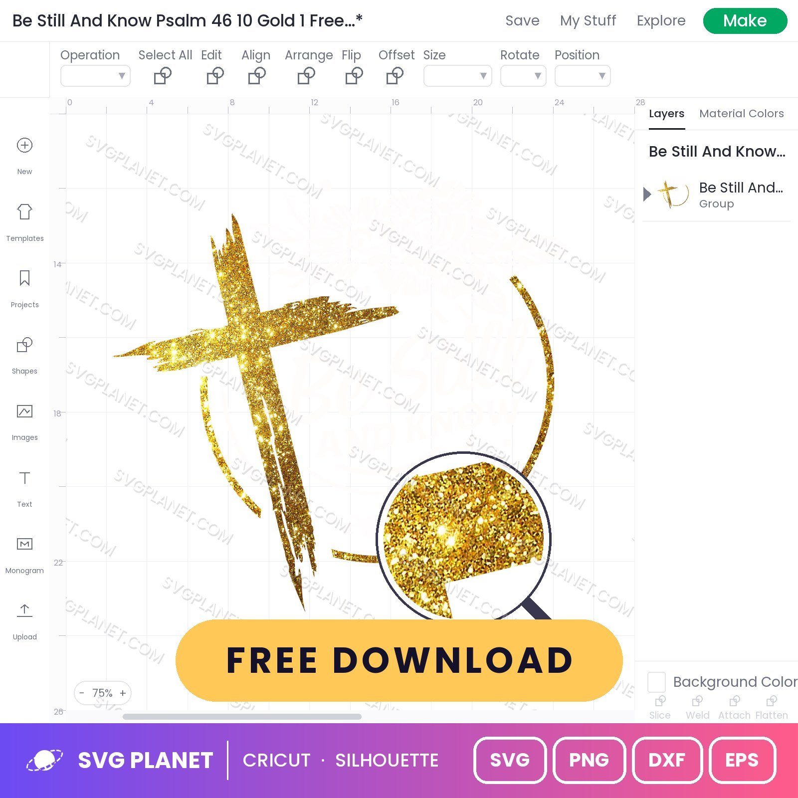 Be Still And Know Psalm 46 10 Gold 1 Free SVG PNG DXF - Image 2