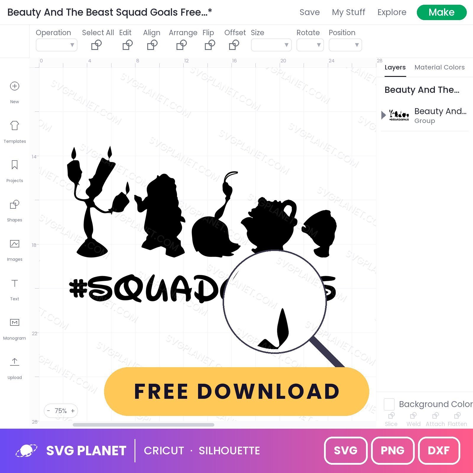 Beauty And The Beast Squad Goals Free SVG PNG DXF - Image 3