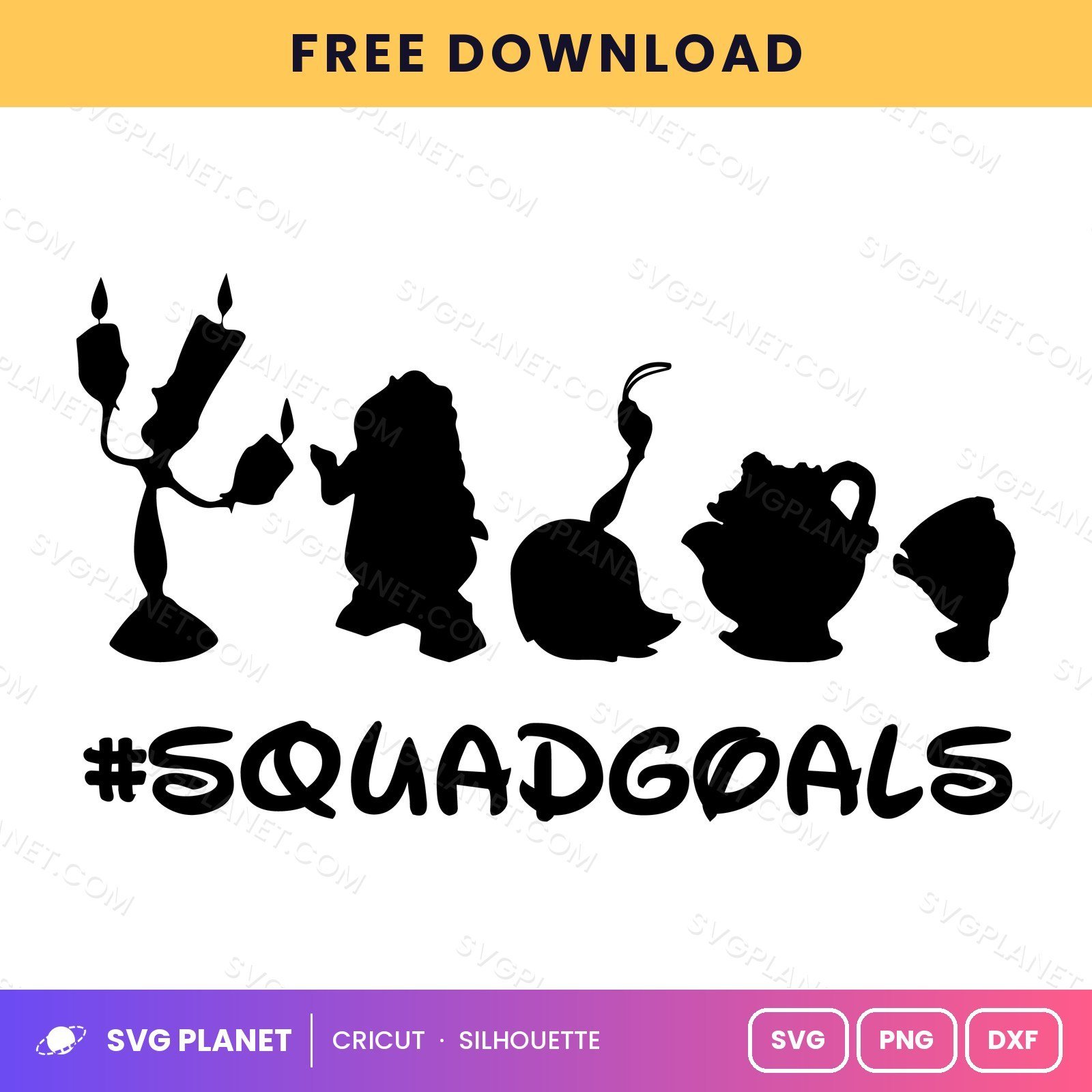 Beauty And The Beast Squad Goals Free SVG PNG DXF - Image 2