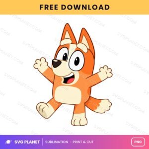 Bingo Leaping Pose Free Sublimation PNG