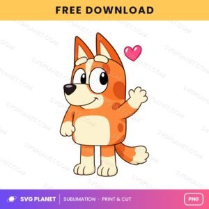 Bingo Waving With Heart Free Sublimation PNG