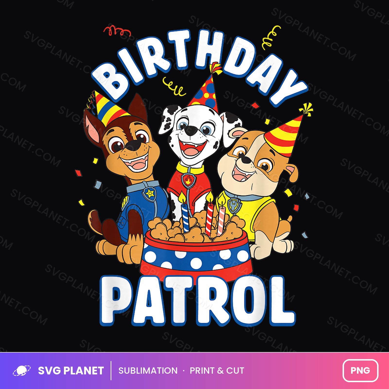 Birthday Patrol Paw Patrol Cake PNG