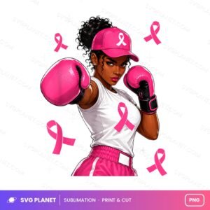 Black Women Fight Breast Cancer Warrior Pink Ribbon PNG