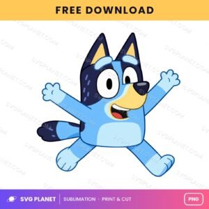 Bluey Leaping Pose Free Sublimation PNG