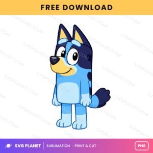 Bluey Standing Pose Free Sublimation PNG