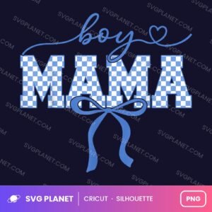 Boy Mama Gingham Bow Mom Other PNG