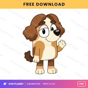 Brown Puppy Waving Free Sublimation PNG
