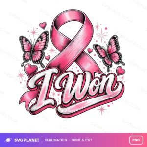 Butterflies I Won Breast Cancer Survivor PNG