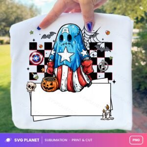 Captain Ghost Trick Or Treat Blank Name Sign PNG