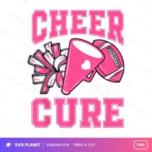 Cheer For The Cure Breast Cancer Awareness Cheerleader PNG