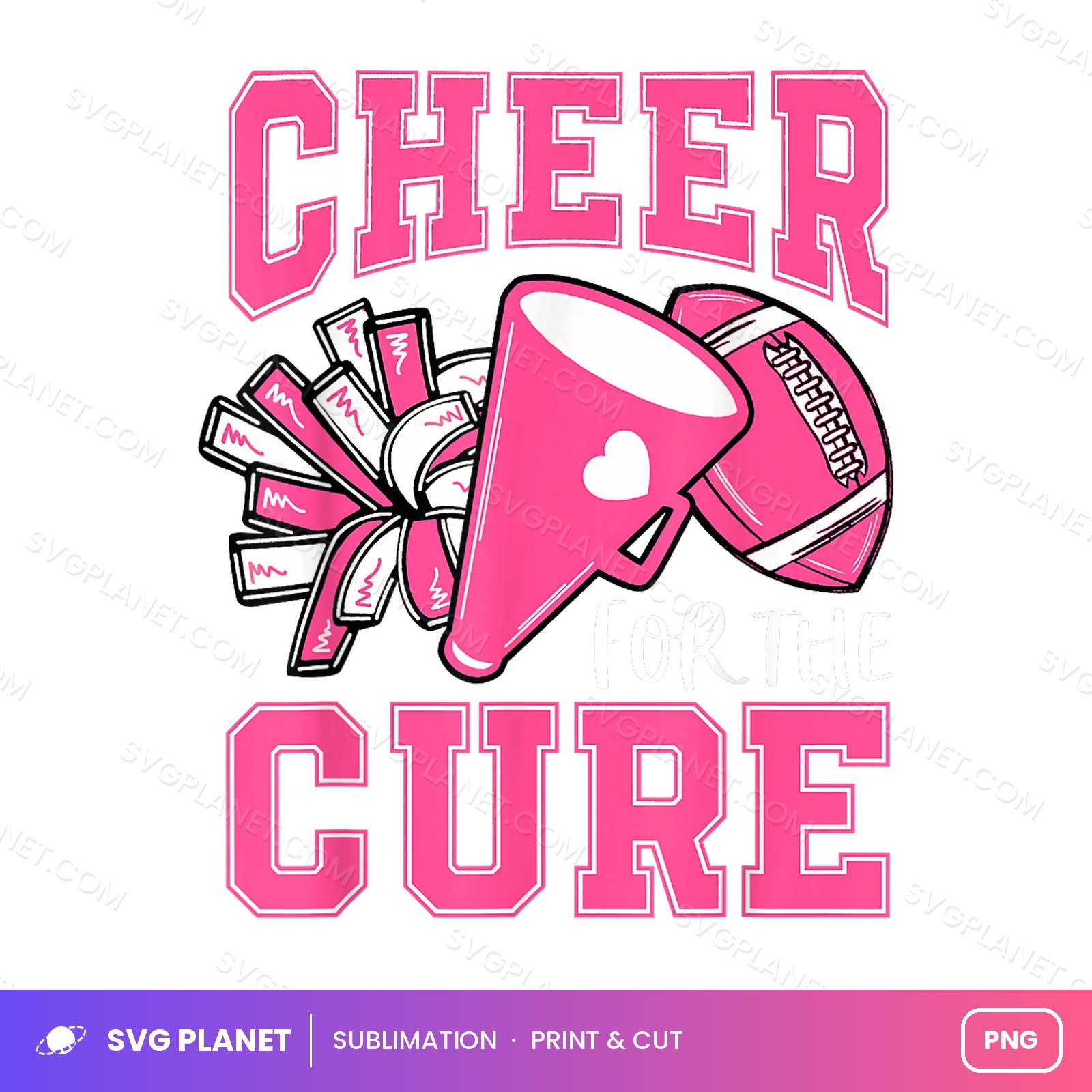 Cheer For The Cure Breast Cancer Awareness Cheerleader PNG