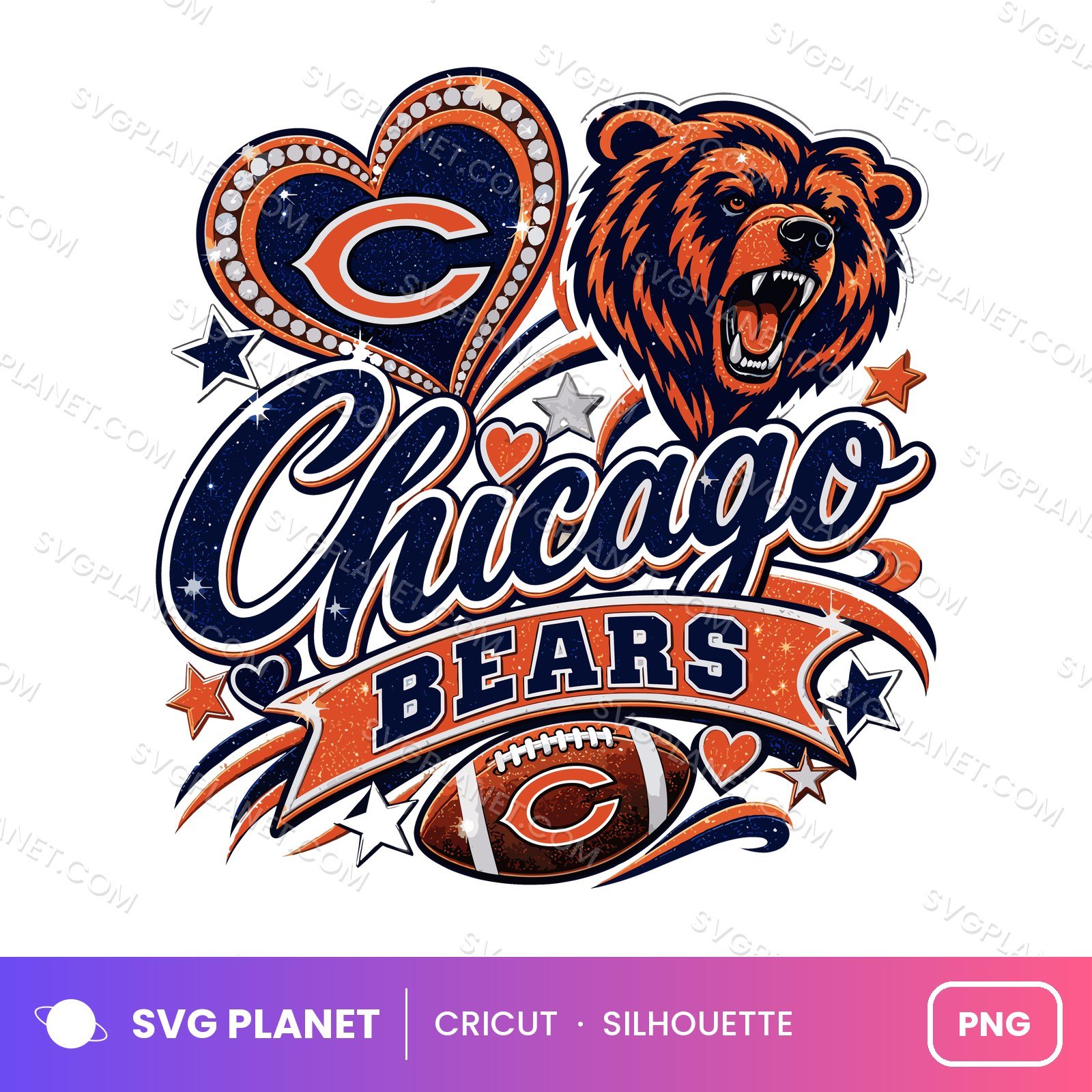 Chicago Bears Football Shirt Design, Bears Mom Game Day Graphic