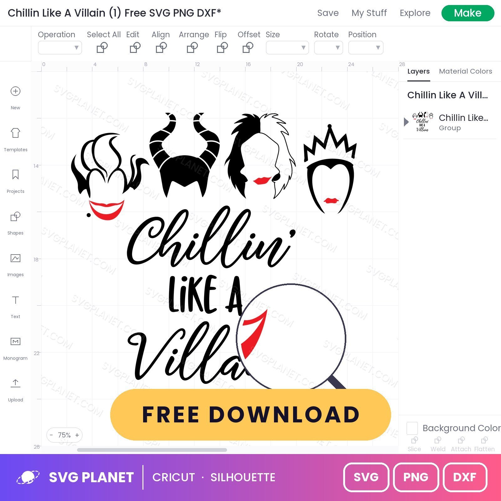 Chillin Like A Villain (1) Free SVG PNG DXF - Image 3