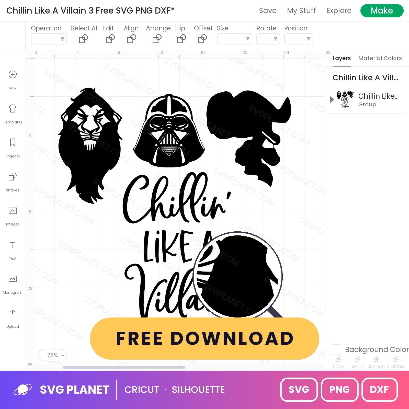 Chillin Like A Villain 3 Free SVG PNG DXF - Image 3