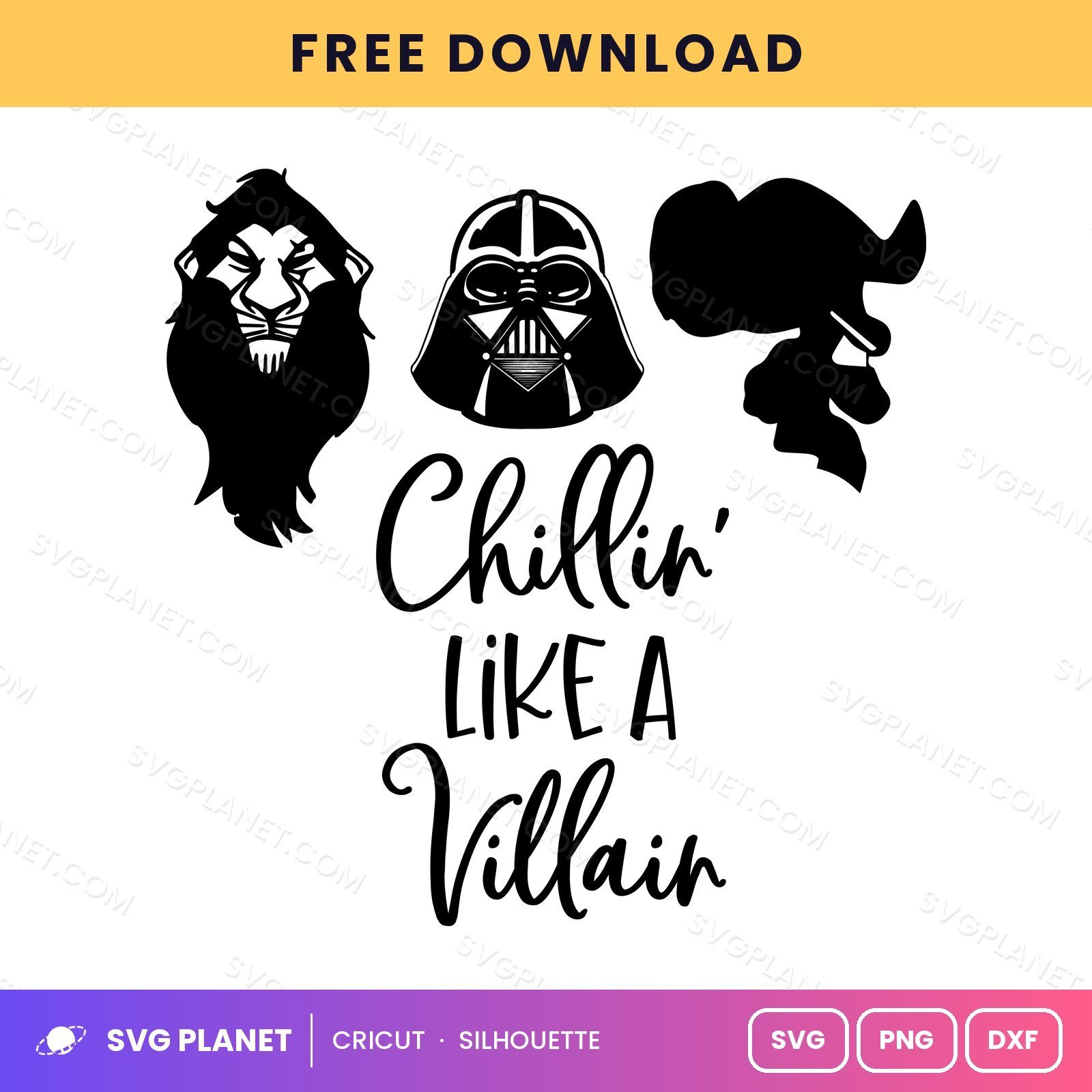 Chillin Like A Villain 3 Free SVG PNG DXF - Image 2