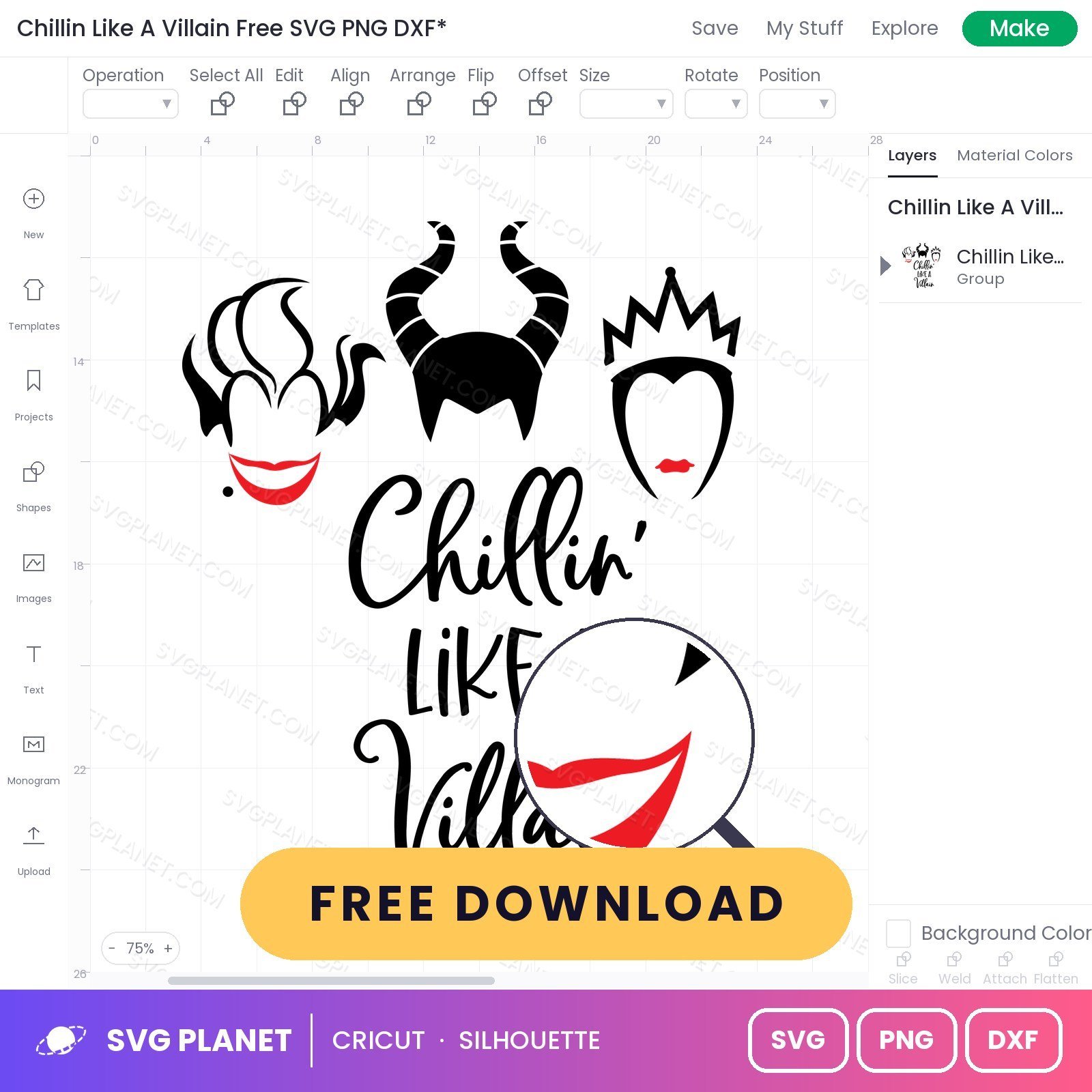 Chillin Like A Villain Free SVG PNG DXF - Image 3