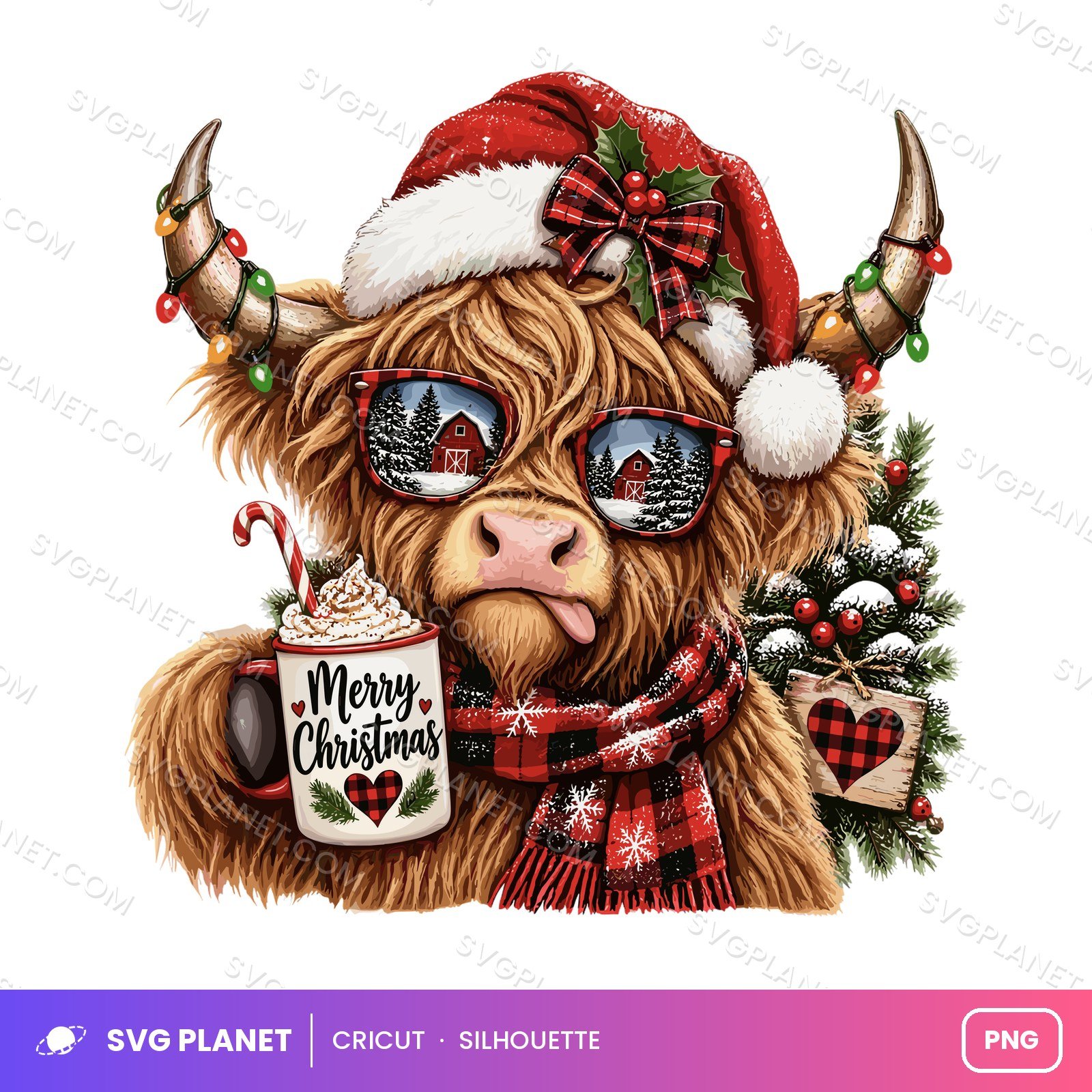 Christmas Highland Cow, Snoopy, Snoopy Christmas, Merry Christmas PNG