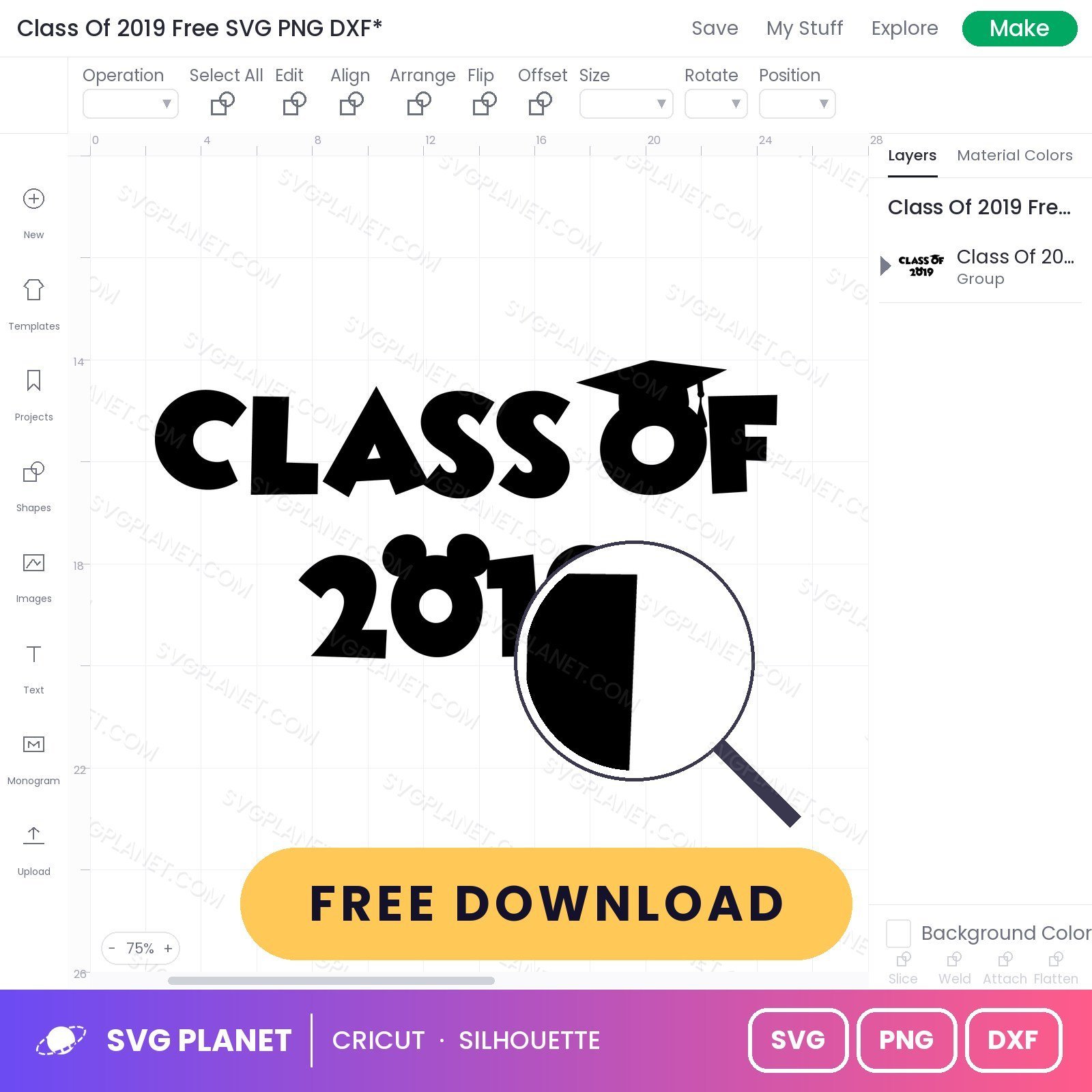 Class Of 2019 Free SVG PNG DXF - Image 3