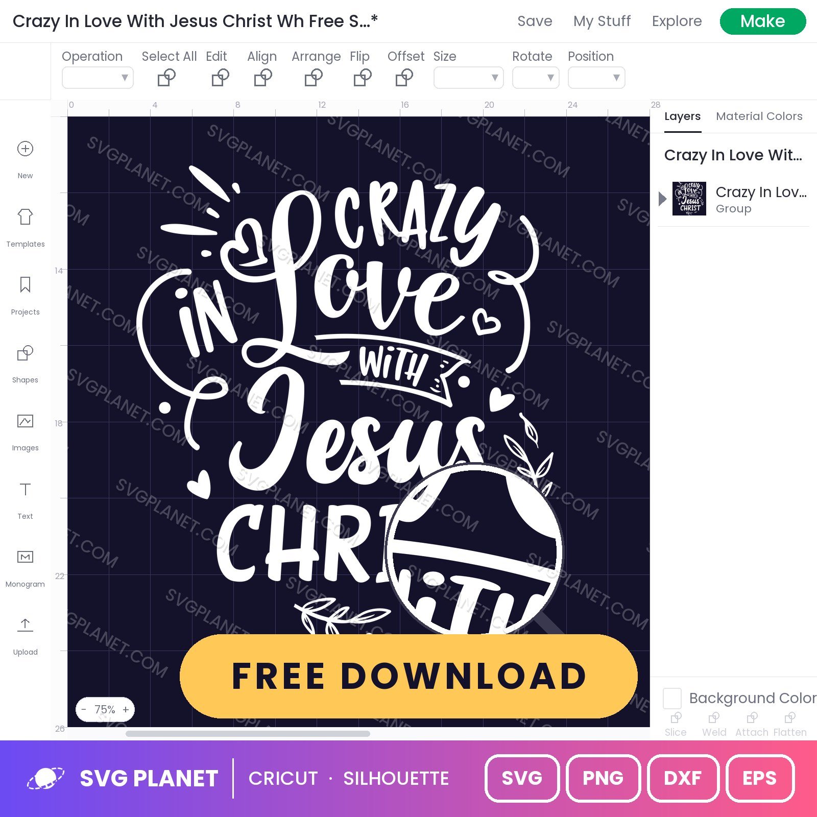 Crazy In Love With Jesus Christ Wh Free SVG PNG DXF - Image 2
