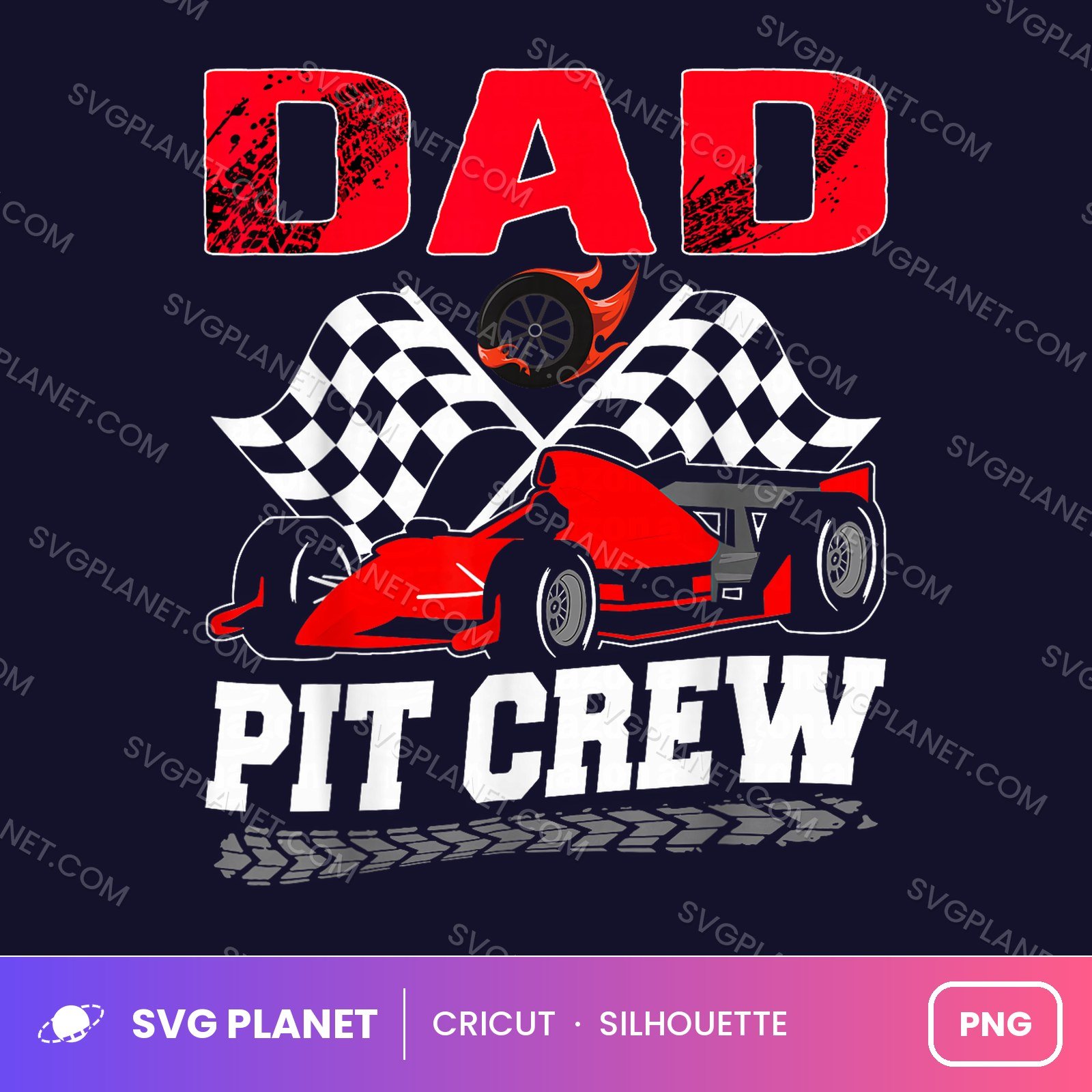 Dad Pit Crew Funny Birthday PNG