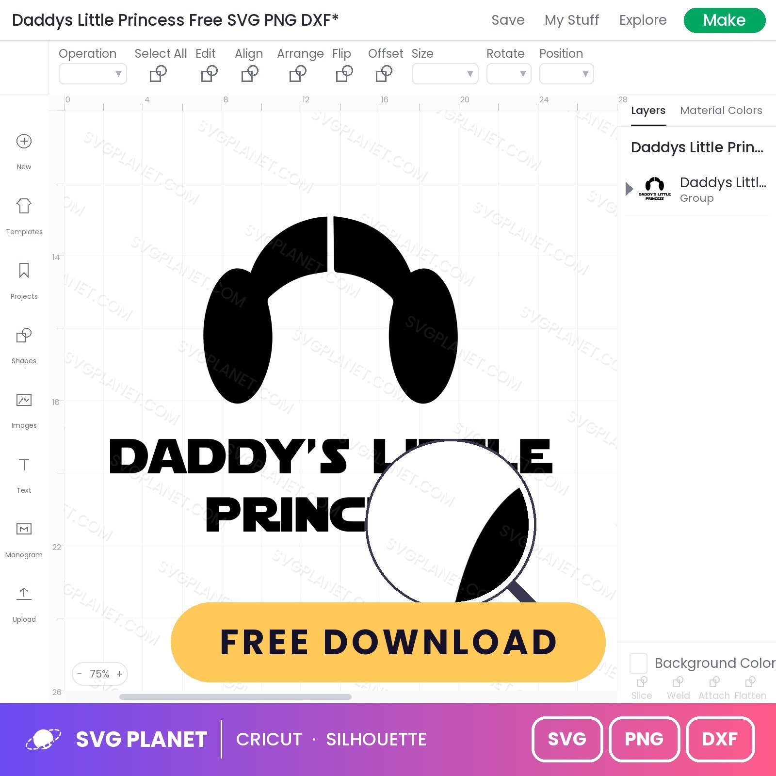 Daddys Little Princess Free SVG PNG DXF - Image 3