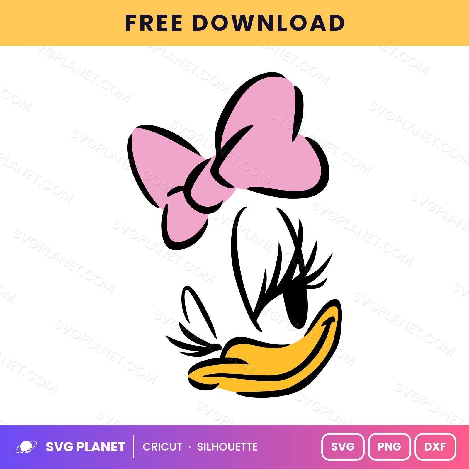 Daisy Duck Outline Free SVG PNG DXF - Image 2