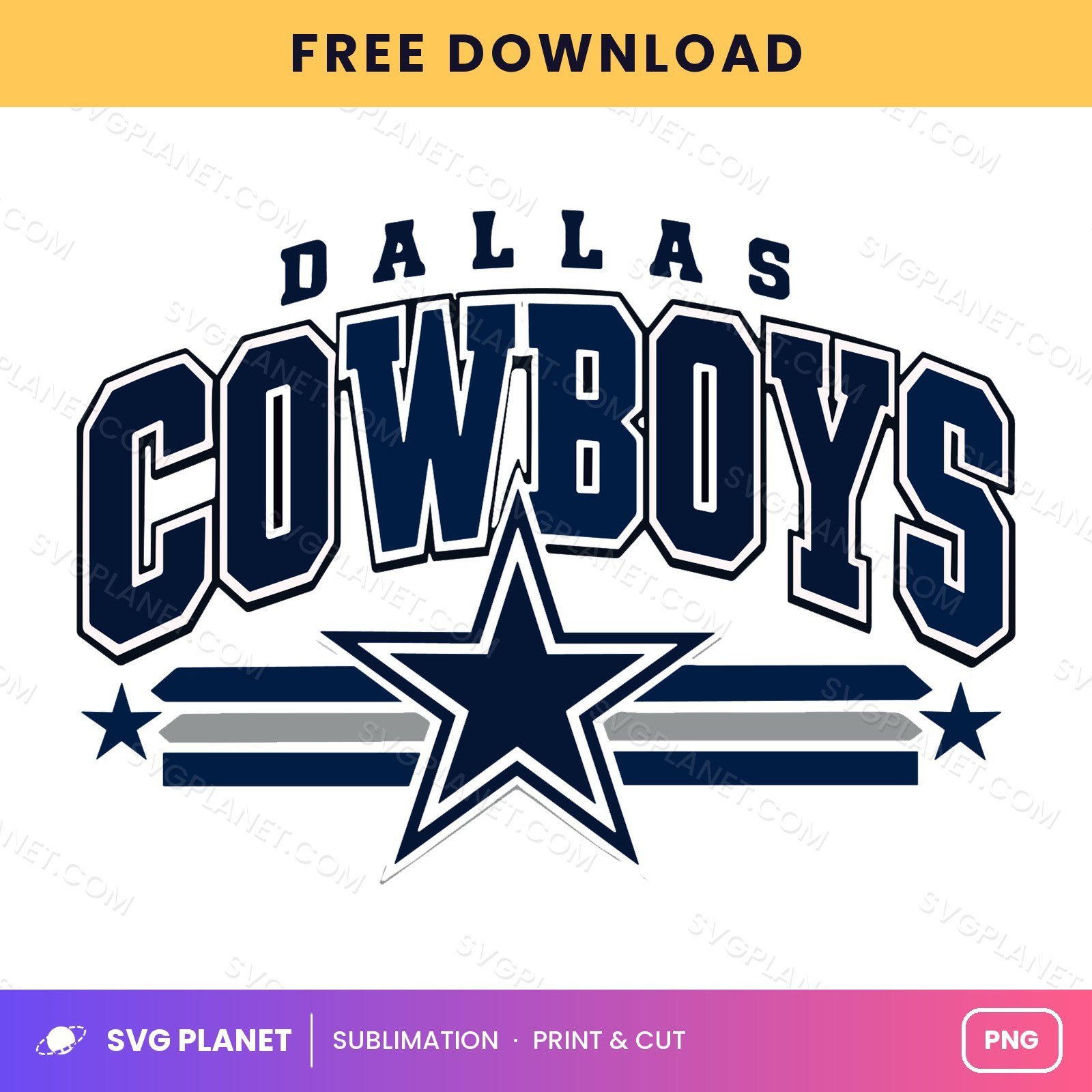 Dallas Cowboys Football Logo Sublimation Free PNG