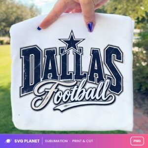Dallas Football Retro Distressed Design, Varsity Style, Game Day Clipart NFL PNG