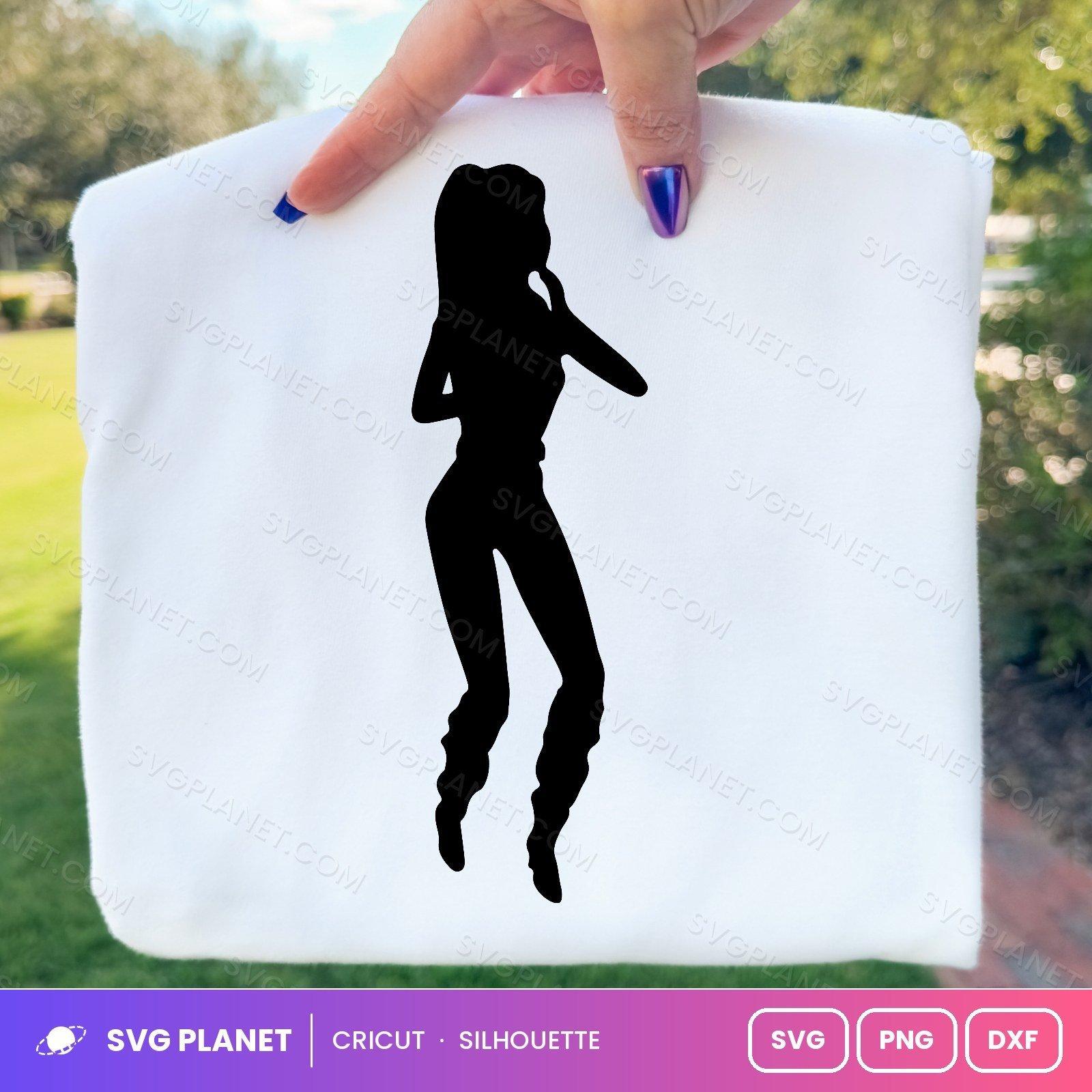 Dancing Woman Silhouette Free SVG PNG DXF