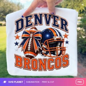 Denver Broncos Football, Helmet, Bow, Stars NFL PNG