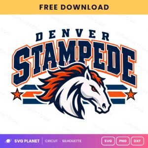 Denver Stampede Horse Mascot Football Team Logo Free SVG PNG DXF