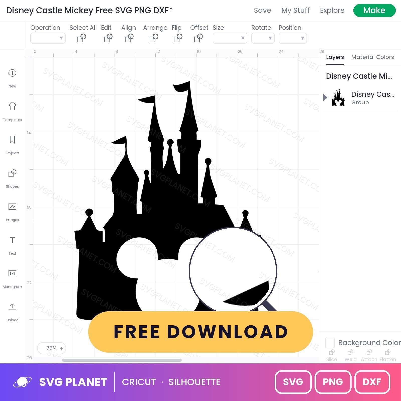 Disney Castle Mickey Free SVG PNG DXF - Image 3