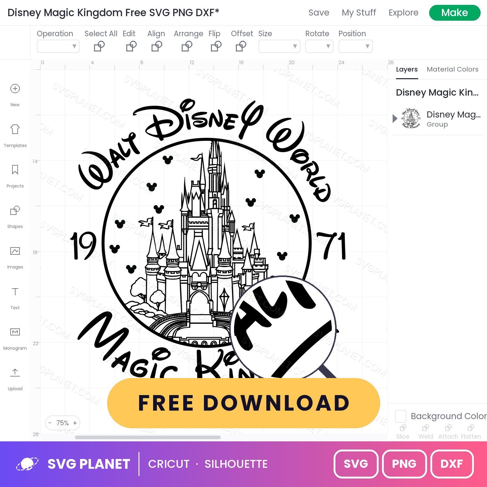 Disney Magic Kingdom Free SVG PNG DXF - Image 3