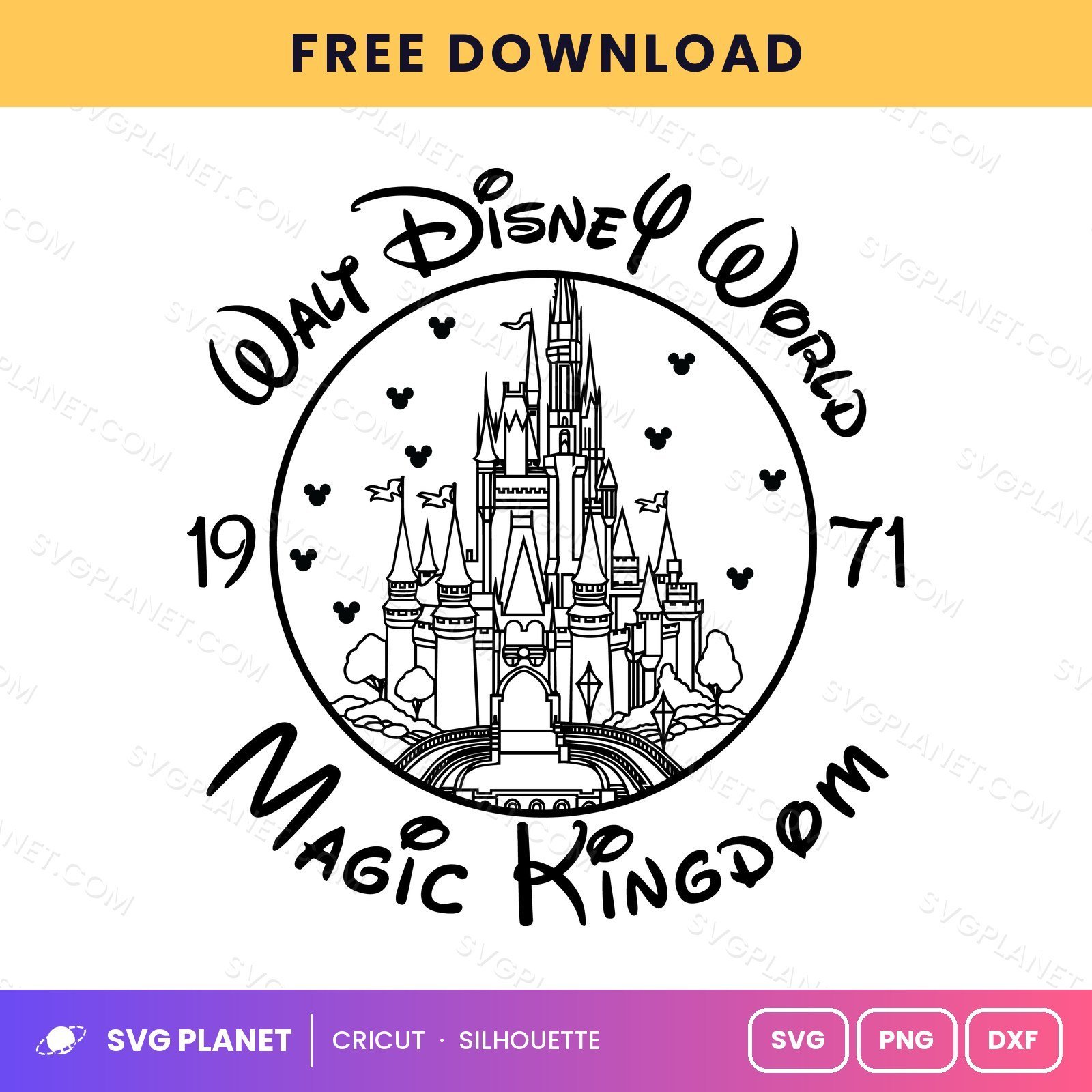 Disney Magic Kingdom Free SVG PNG DXF - Image 2