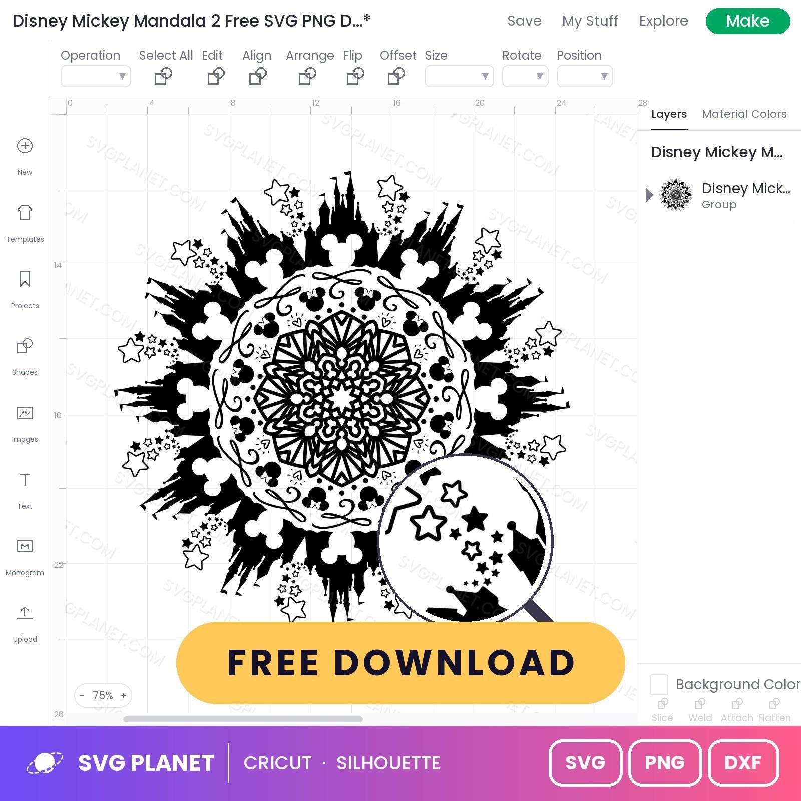 Disney Mickey Mandala 2 Free SVG PNG DXF - Image 3