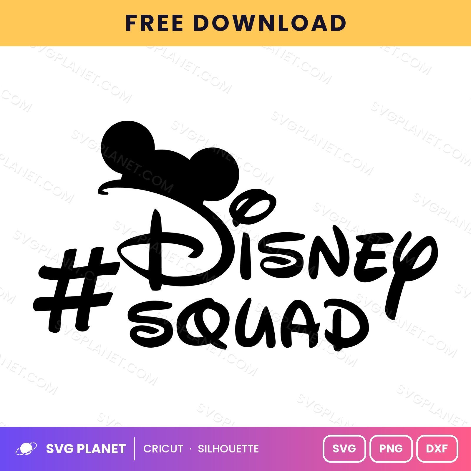 Disney Squad Mickey Ears Free SVG PNG DXF - Image 2