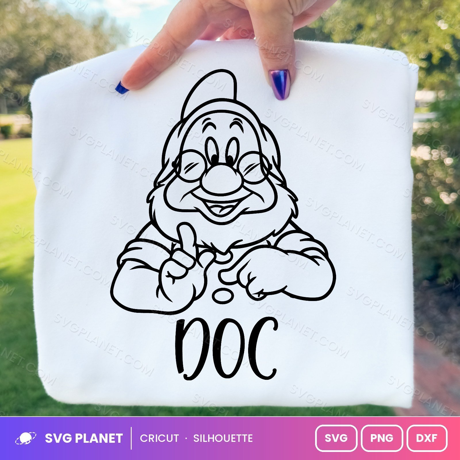 Doc Seven Dwarfs Outline Free SVG PNG DXF