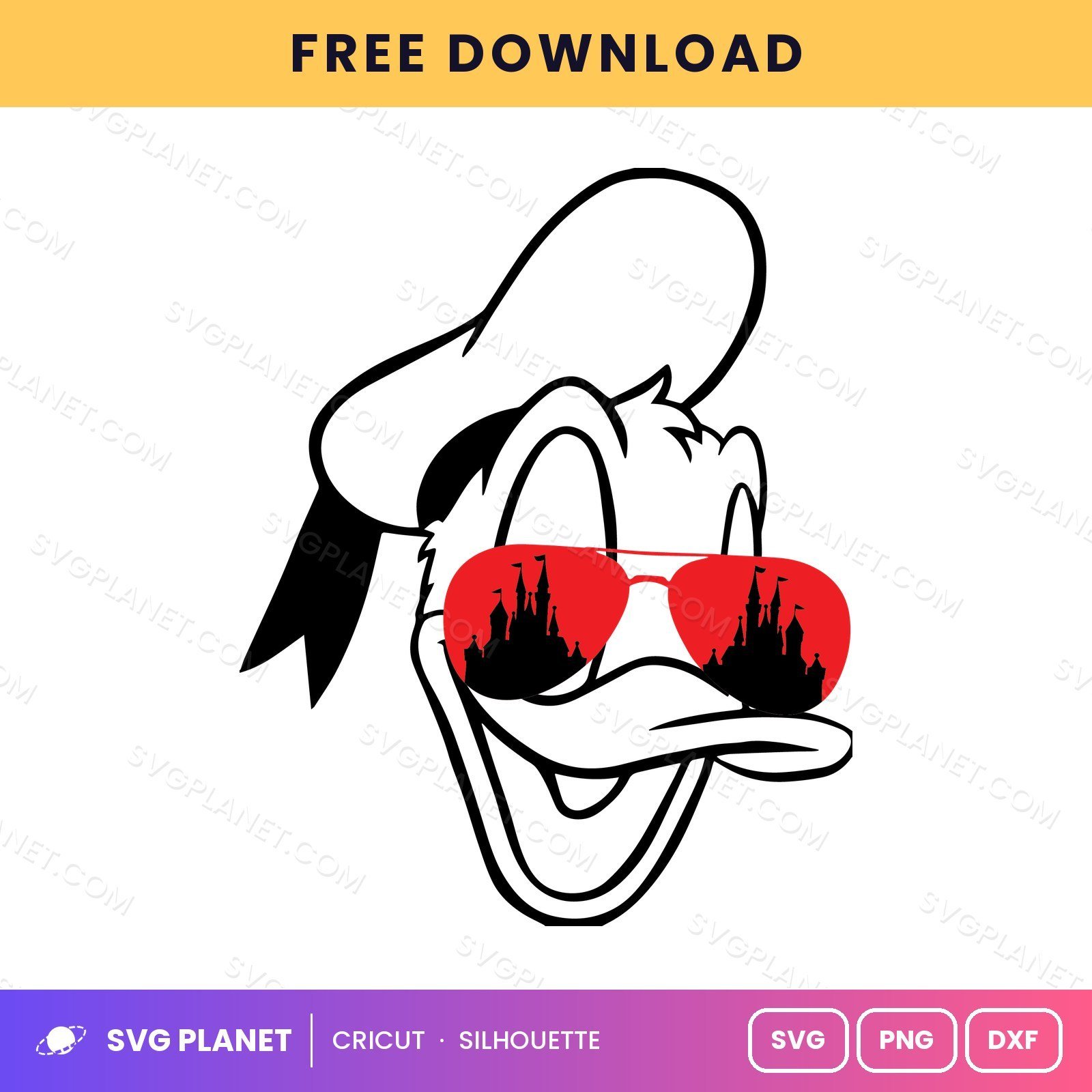 Donald With Sunglasses Free SVG PNG DXF - Image 2