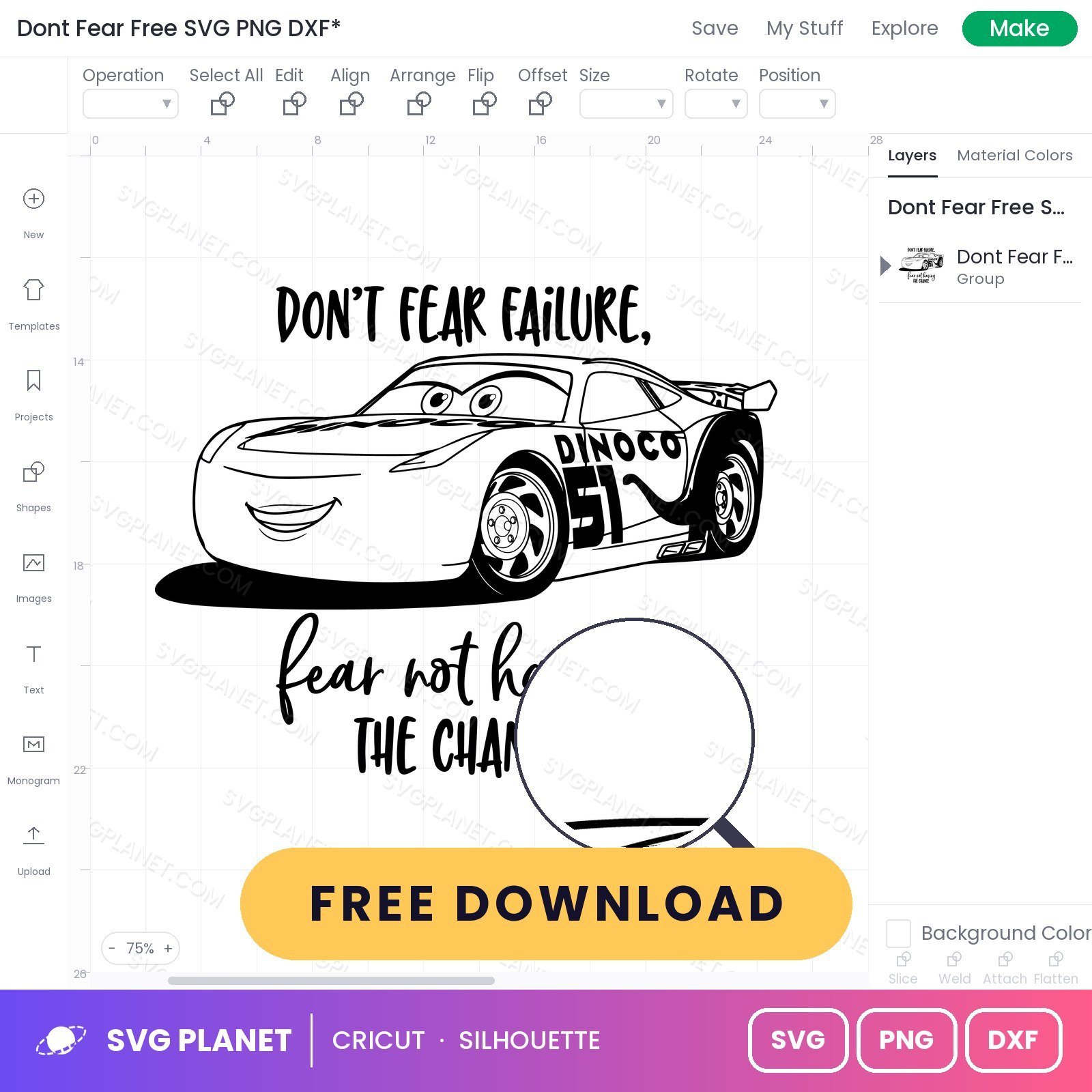 Dont Fear Free SVG PNG DXF - Image 3