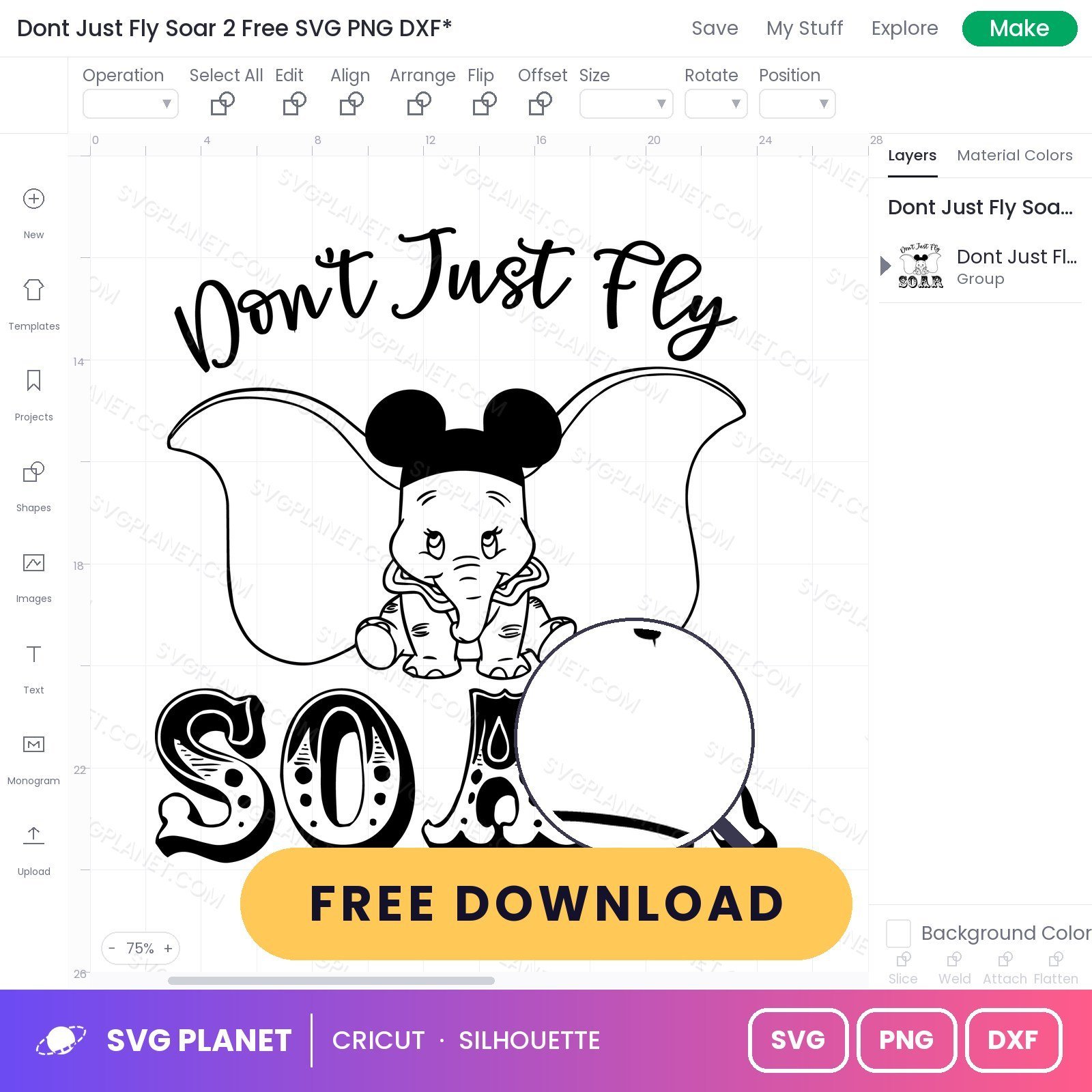 Dont Just Fly Soar 2 Free SVG PNG DXF - Image 3