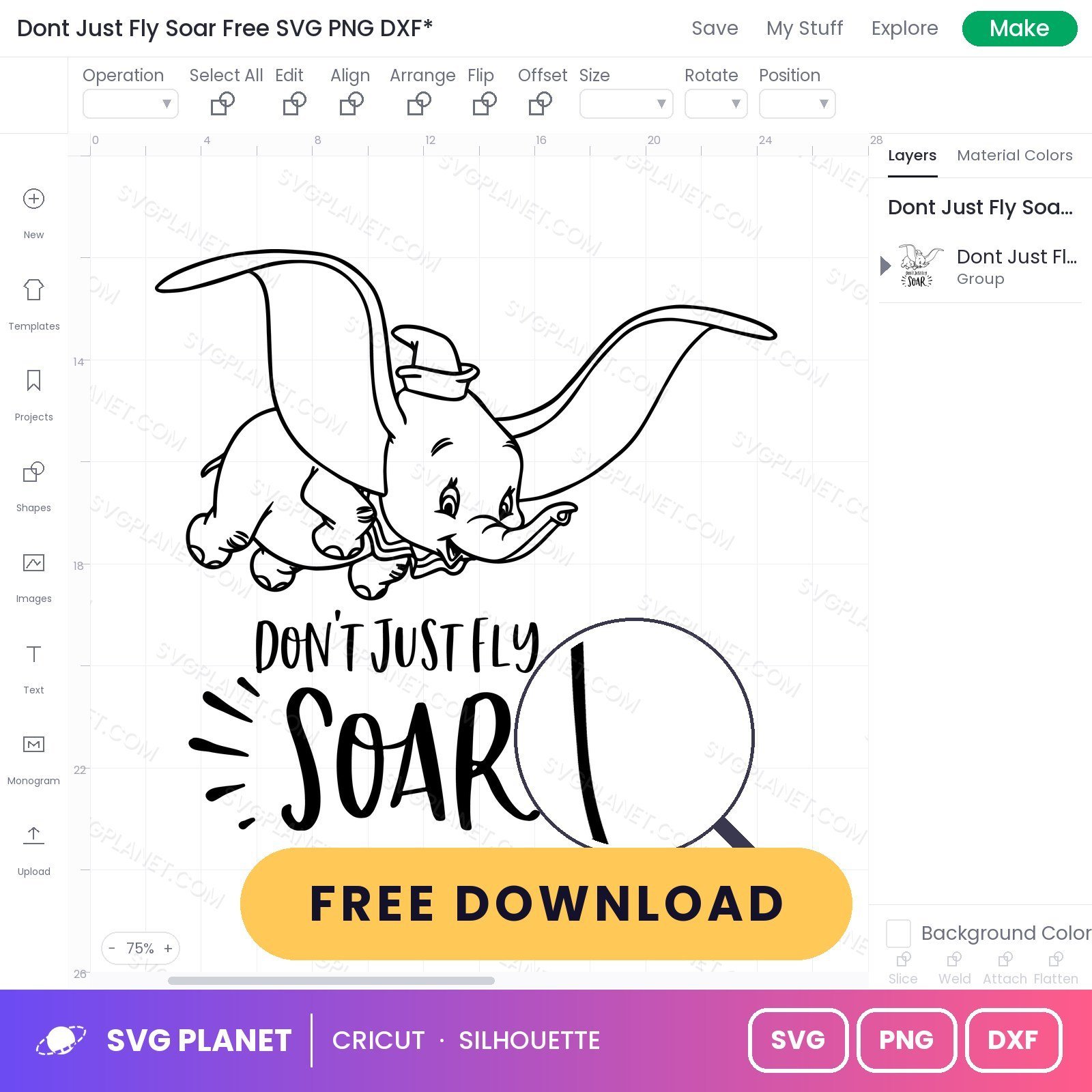 Dont Just Fly Soar Free SVG PNG DXF - Image 3